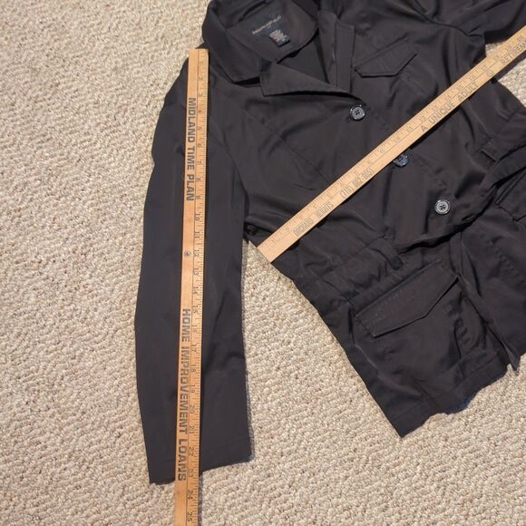 Banana Republic Jacket Blazer Womens 10 Black Tie Waist Stretch Preppy - Picture 3 of 6